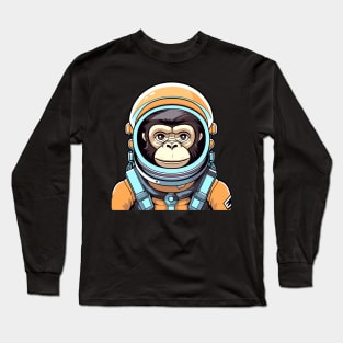 Monkey Ape Astronaut Illustration Long Sleeve T-Shirt